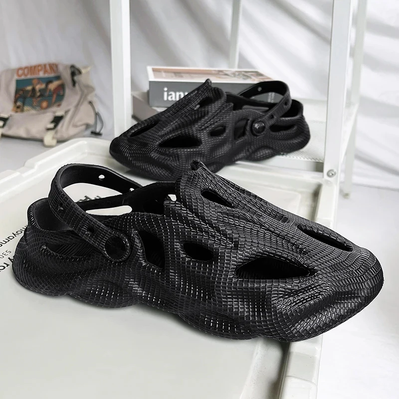 Comwarm Classic Beach Men Slippers EVA Sandals Casual Garden Flat Slippers Outdoor Soft Cloud Slides Home Comfort Breath Shoes