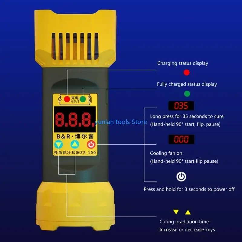 

50LB UV Curing Shadowless Curing OCA Curing,Cooling Fan USB Power Supply Energy Saving UV Lamp Curing Light