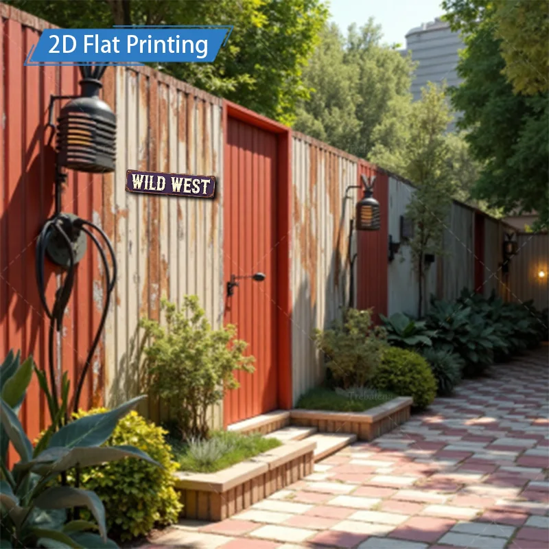 1 قطعة 4x16 بوصة علامة معدنية "الغرب البري الريفي" علامة معدنية ديكور مزرعة عتيق"