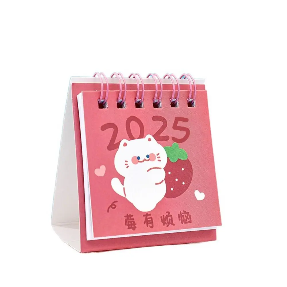 Cartoon Fruit 2025 Calendar Mini Agenda Organizer Fruit Text Calendar Cute Schedule Planner Mini Desktop Calendar Desk Check-in