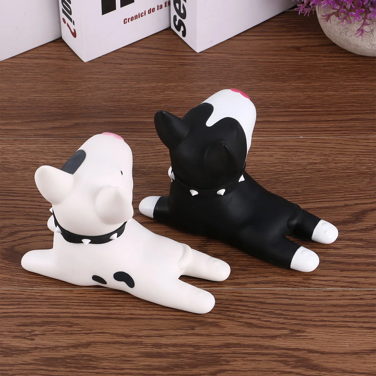 

2 pcs Cartoon Dog Door Stopper Pvc Lightweight Home Safety Decorative Door Wedge For Pet Non-Scratch Floor