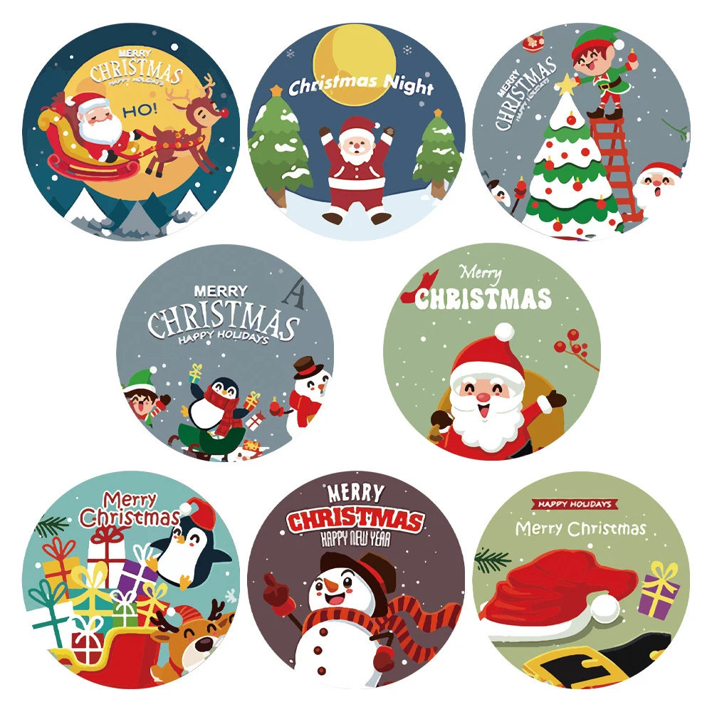 500pcs Merry Christmas Stickers Festival Theme Seal Labels Sticker For DIY Gift Package Envelope Stationery Decor Lots Wholesale