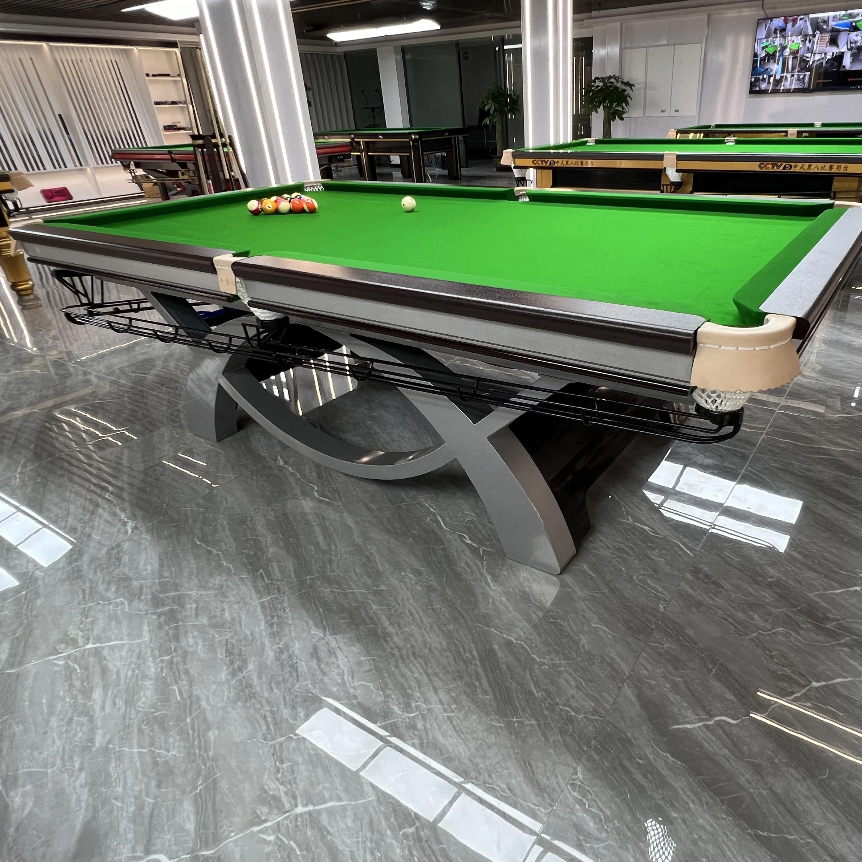 2026 Custom Modern Elegance 9ft Snooker Pool Table Solid Wood Frame Slate Billiard Table for Entertainment Roompromote sales