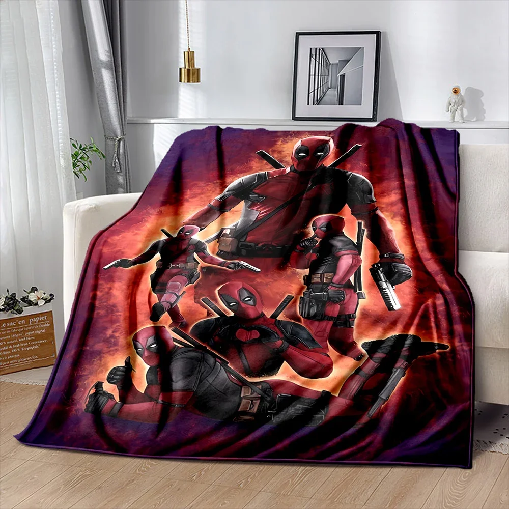 Marvel-Avengers Deadpool Blanket Soft Fluffy Throw King Size Summer Blanket Boy Adult Sofa Bed Blanket Cover Throw Birthday Gift