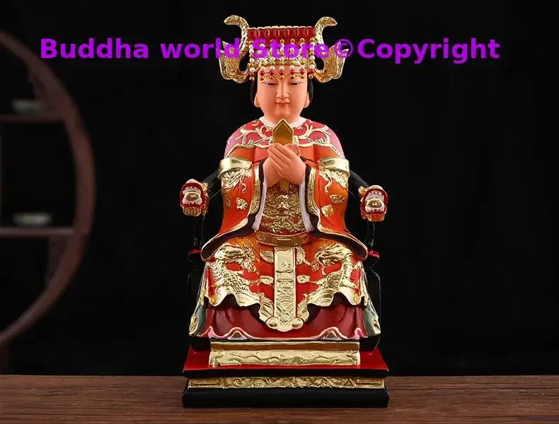 Large Southeast Asia Home Temple Talisman Mascot Goddess of SEA Matsu MAZU WANGMU Guanyin Buddha gilding color Sculpture statue