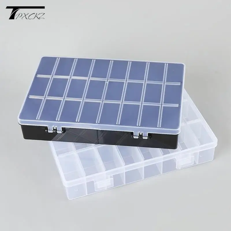 24 Grids Jewelry Earring Bead Screw Holder Case Display Organizer Container Compartment Plastic Storage Box