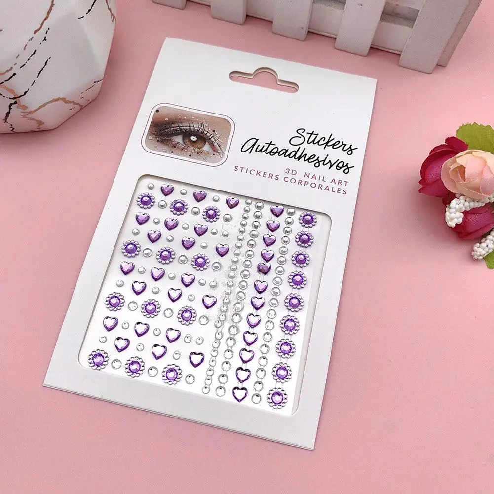 Glitter Face strass Sticker autoadesivo Body Bling Decoration Party Jewels Eye Diamonds Festival Stickers Shadow N6C1