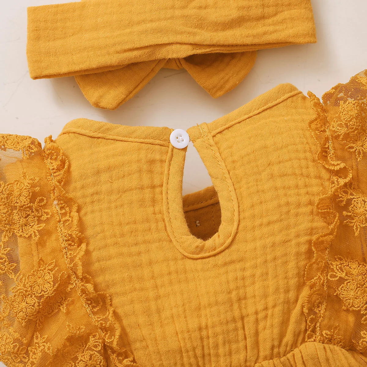 0-18 Months Newborn Baby Girl Bodysuit with Headband Lovely Lace sleeveless Summer Romper Toddler Girl Fashion Clothing