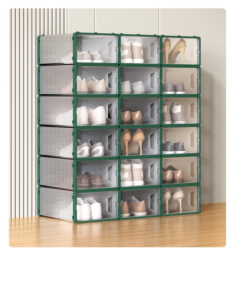 1PC Transparent Shoe Box Thickened Plastic Case Stackable Shoes Organizer Fold Dustproof Shoe Box Storage Shoes Drawer