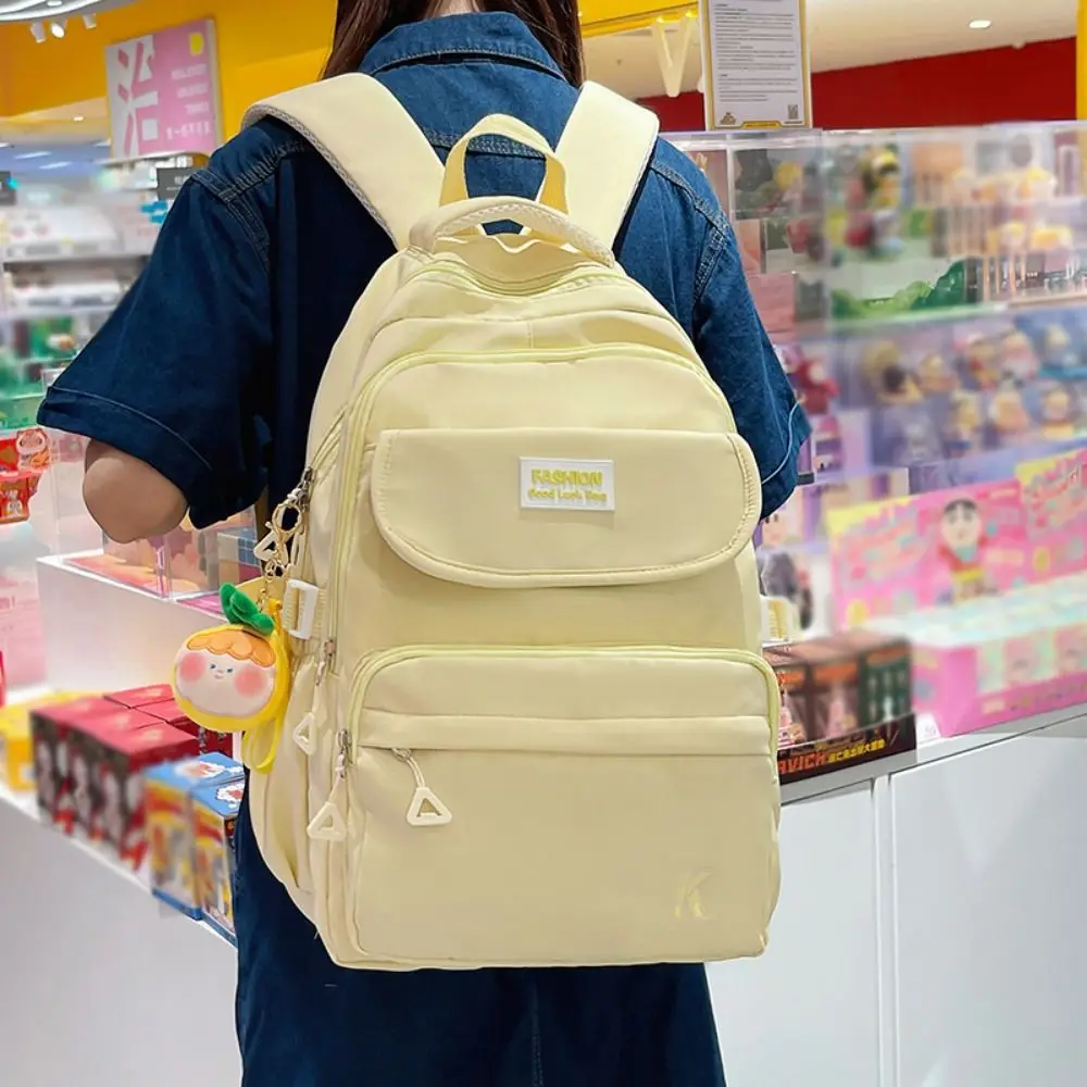 Korean Students School Bags Waterproof Adjustable Straps Cartoon Shoulder Bag Lightweight Zipper Closure