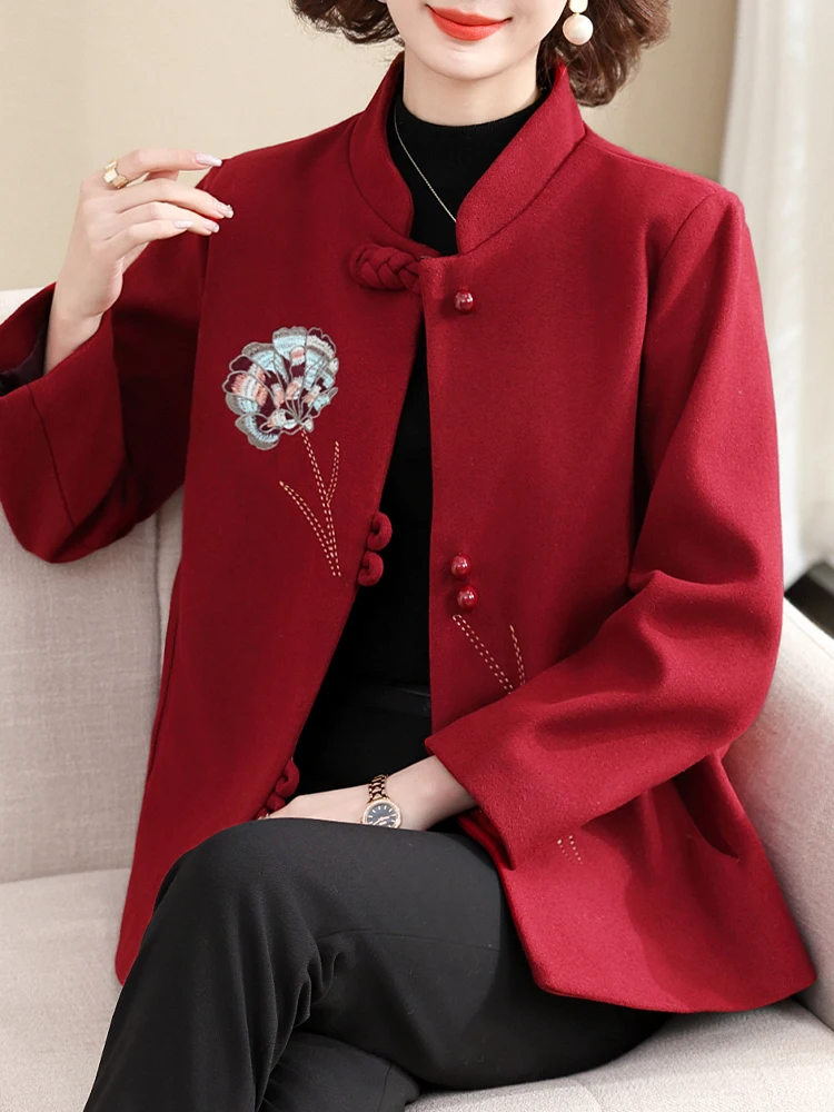 

Шерстяное пальто Sli для мам, весна 2025, новая коллекция, для женщин среднего возраста, осень-зима, элегантное повседневное, в корейском стиле