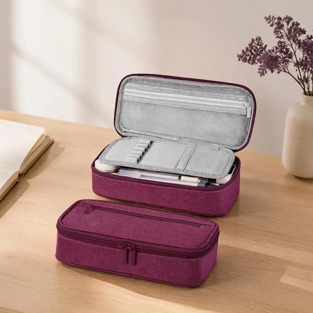 Multi-compartment Pencil Case, Large Capacity Durable Stationery Organizer, Compact Wear-resistant Pouch for School And Office 2
