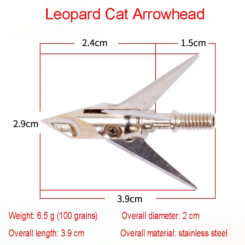 6PCS Bobcat Archery Arrowhead Stainless Steel Thread With Portable Box For Outdoor Shooting Archery Arrow Shaft DIY Accessories