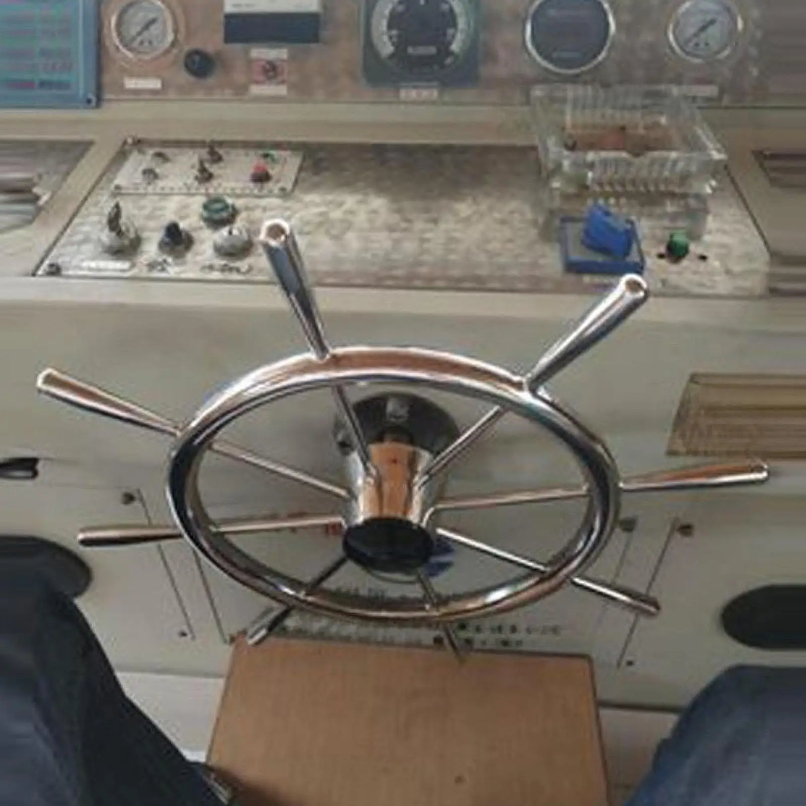 

Modern Stainless Steel Steering Wheel for Marine Yacht Accessory Non Slip Grip Easy Install