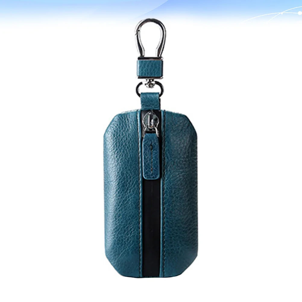 1pc Car Key Bag Pattern Keyring Pack Car Key Holder Waist Key Pouch Birthday Gift for Men Women Black