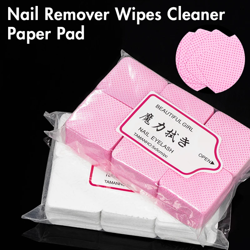 Lint Free Nail Polish Magic Remover Cotton Wipes UV Gel Polish Remover Cleaner Paper Pad Nail Art Cleaning Manicure Tools Tips