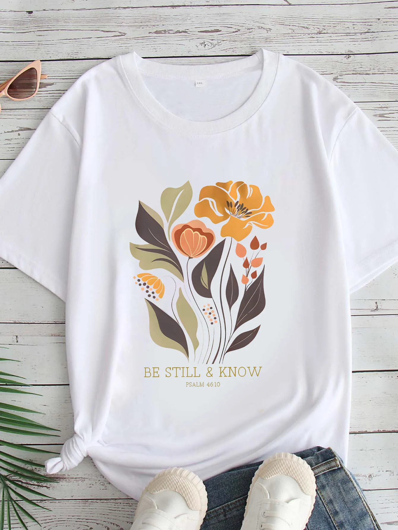 

Женская футболка большого размера с круглым вырезом и короткими рукавами, с принтом, 1-7XL, удобный повседневный топ в европейском стиле