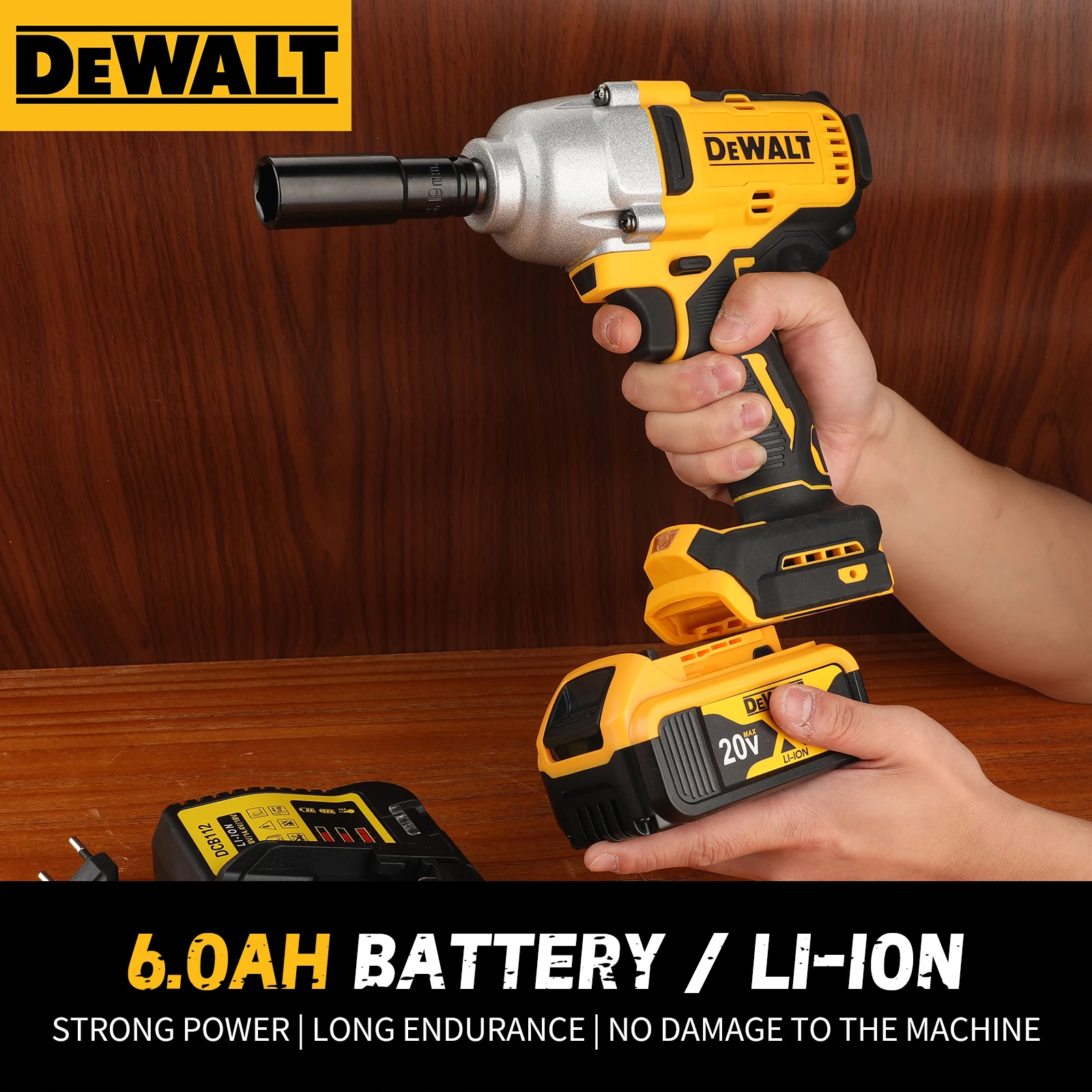 Dewalt 20V Battery, 2AH 5AH 6AH 9AH Rechargeable Lithium Ion Battery, Dewalt DCB206 Power Tool Battery