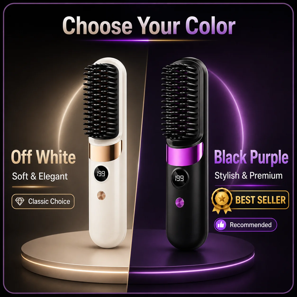 Electric hair straightening brush cordless hair straightener comb wireless ceramic that is cheap wireless mini