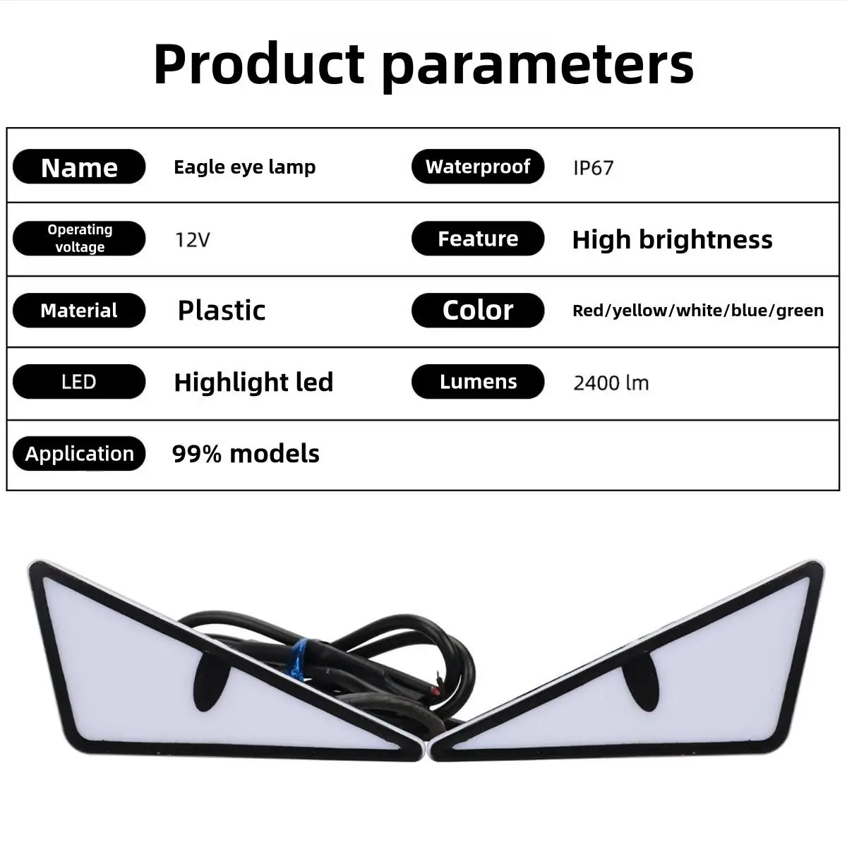Picture 5: Universal Car LED Devil Eyes Light Demon Eyes Headlight Motorcycle Mini Turn Signal Flasher Tail Lamp Auto Decoration Lights 12V