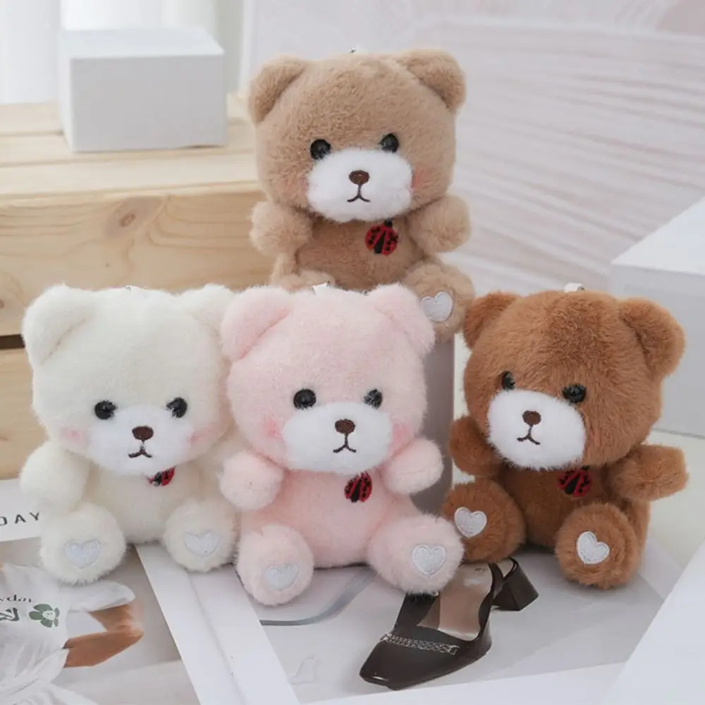 

Stuffed Animals Plush Little Bear keychain Embroidered Couple Toy Plush Bear Sitting Doll Soft Plush Doll Bear Bag Pendant