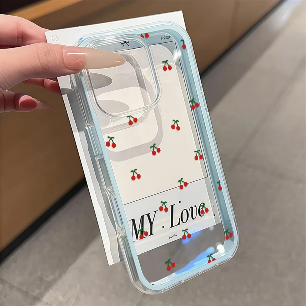 Dimensional Cherry Transparente Handyhülle für Galaxy A57 A37 A55 A54 A36 A35 5G S25 S24 S23 S22 Plus S26 Ultra FE 5G Weiche Hülle – Detail 2