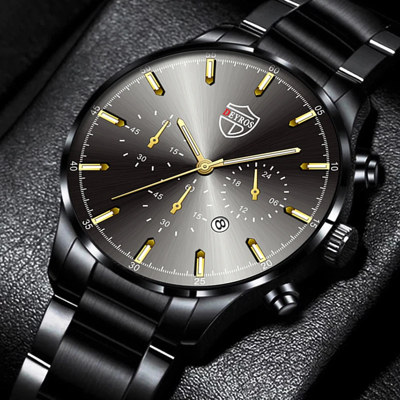 Reloj de pulsera de cuarzo para hombre, cronógrafo sencillo de acero inoxidable, informal, luminoso, a la moda, novedad de 2023