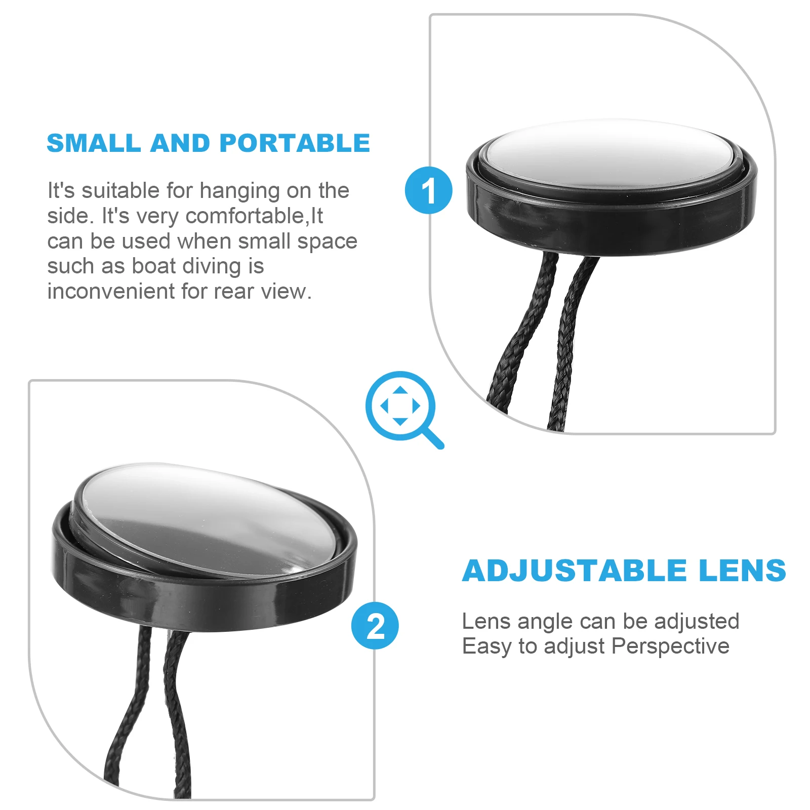 

1Pcs Underwater Rearview Mirror Adjustable Scuba Diving Equipment 360 Degree View Safety Mirror for Cave Boat Diving Accessory