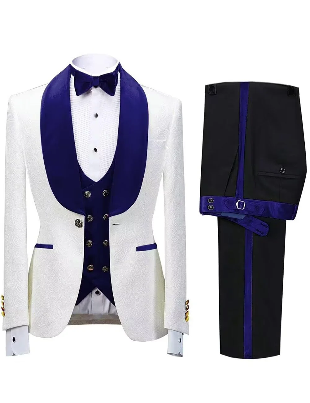 

Men's Slim Fit 3-Piece Suit Tuxedo Coat Pants Vest Wedding Attire Latest Design Single Shoulder Tailored Suit Ensemble