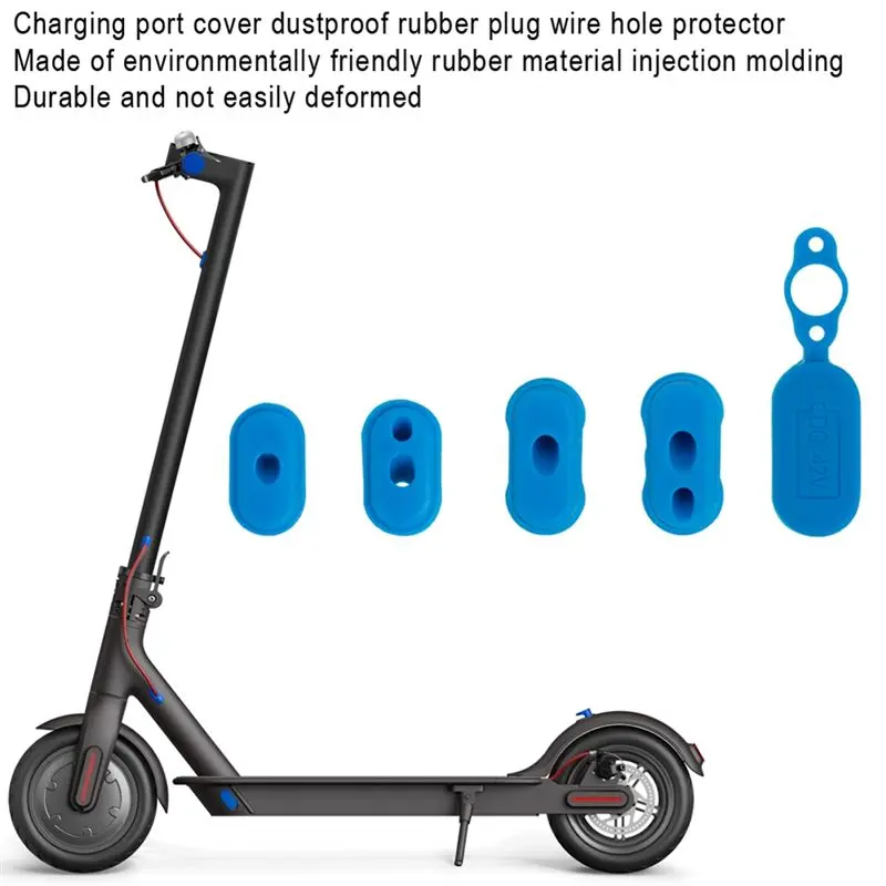 Bouchon anti-poussière en caoutchouc pour port de charge L71A pour trottinette électrique Xiaomi M365 1S, tapis de sol en silicone avec protections antidérapantes, pièces rouges