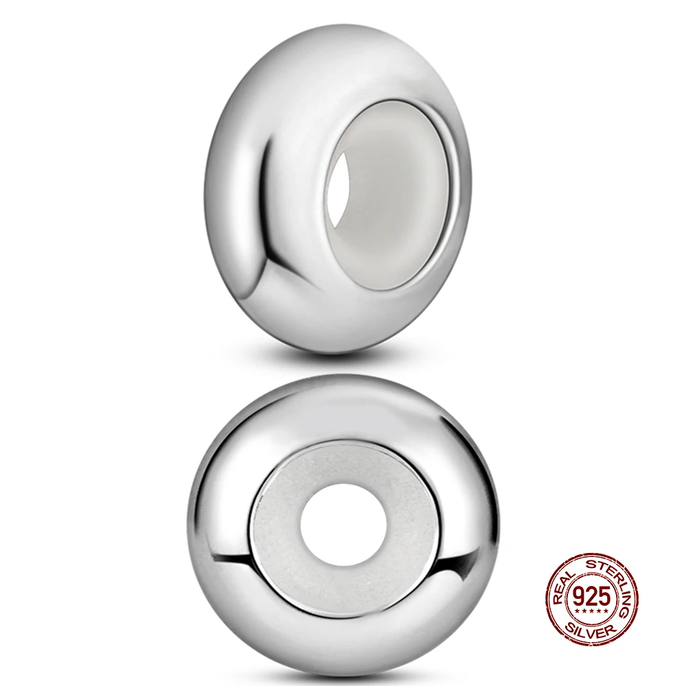 

1 PC Silicone Stoppers Beads Rubber 925 Silver Spacer Charms Fit Original Necklace Bracelet DIY Jewelry Making Women