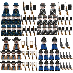 Kids Toys Civil War Volunteer Corps Infantry Soldiers West Cowboy Equipment Figures Sets Childrens Birthday Gifts