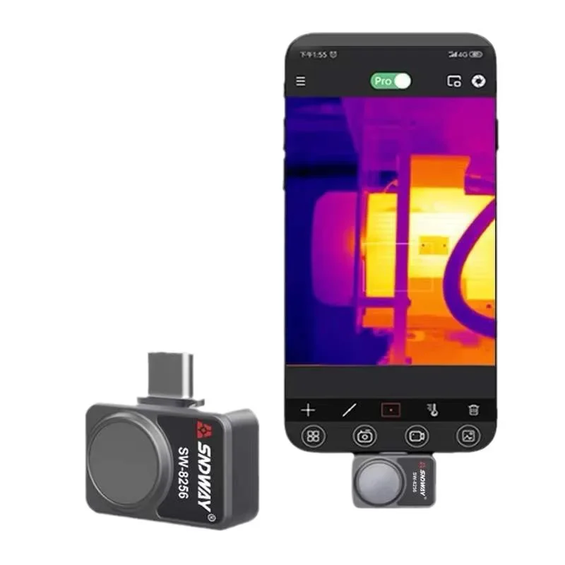 SNDWAY SW-8256A Infrared Camera Night Thermal Imager for Android Smartphone Resolution 256x192 Professional Thermographic Camera