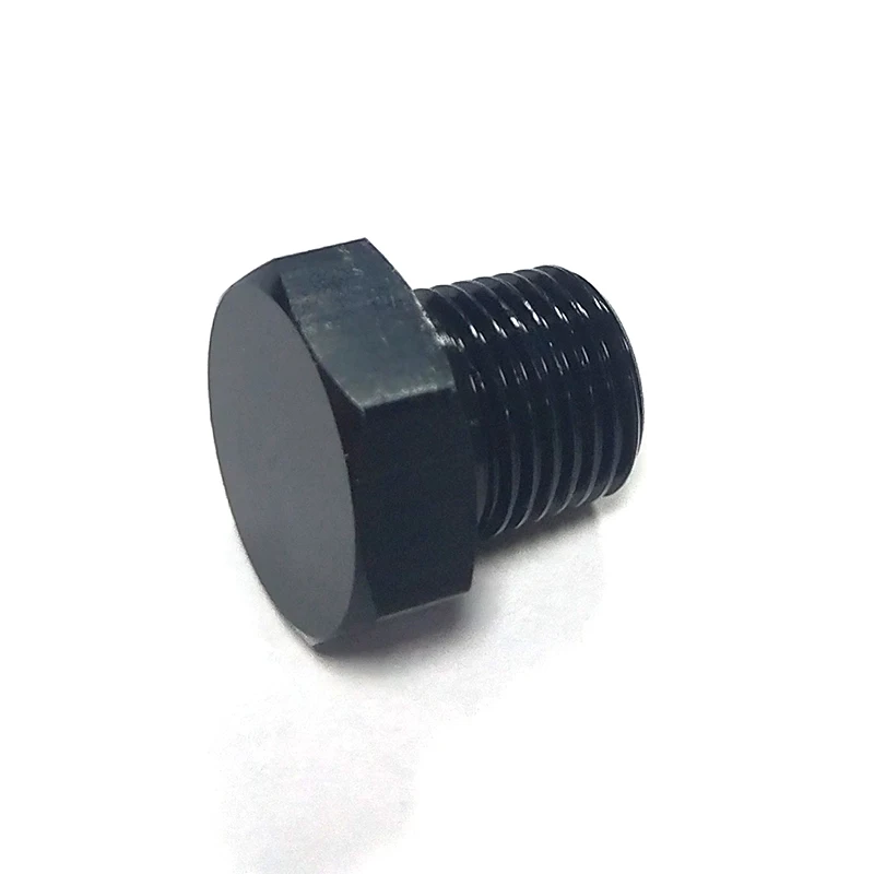 1/8NPT Male Aluminum Hex Head Pipe Plug Black Anodized Fuel Hose Adapter Fitting For Car Fuel Oil/LS Engine Oxygen Sensor