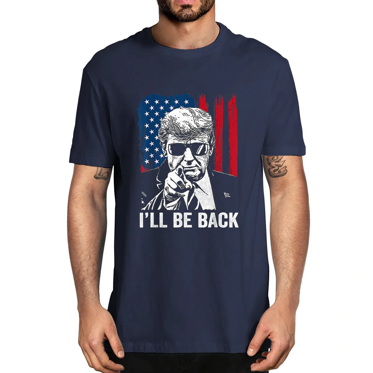 100% Cotton I'll Be Back Funny Trump 2024 45 47 Save America Unisex Oversized Men Novelty T-Shirt Women Casual Streetwear Tee