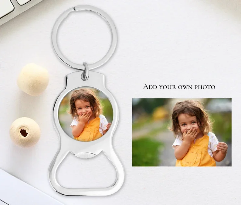 Customizable heat transfer photo beer and beverage bottle openers, suitable for holiday/wedding/greenhouse gifts, parties