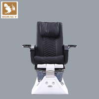 Bomacy Modern Simple Black PU Leather Electric Foot Massage Chair with Foot Bath