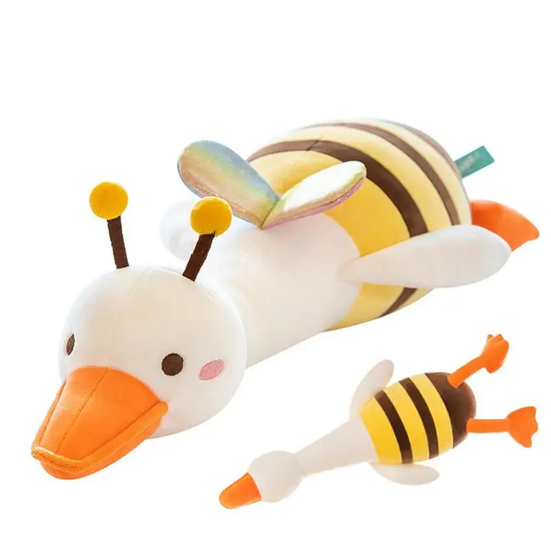 Bee Duck Toy White Duck Cushion Soft Bee Doll Plush Toy For Pre-school Kids For Living Room Bedroom Children's Room Dormitory