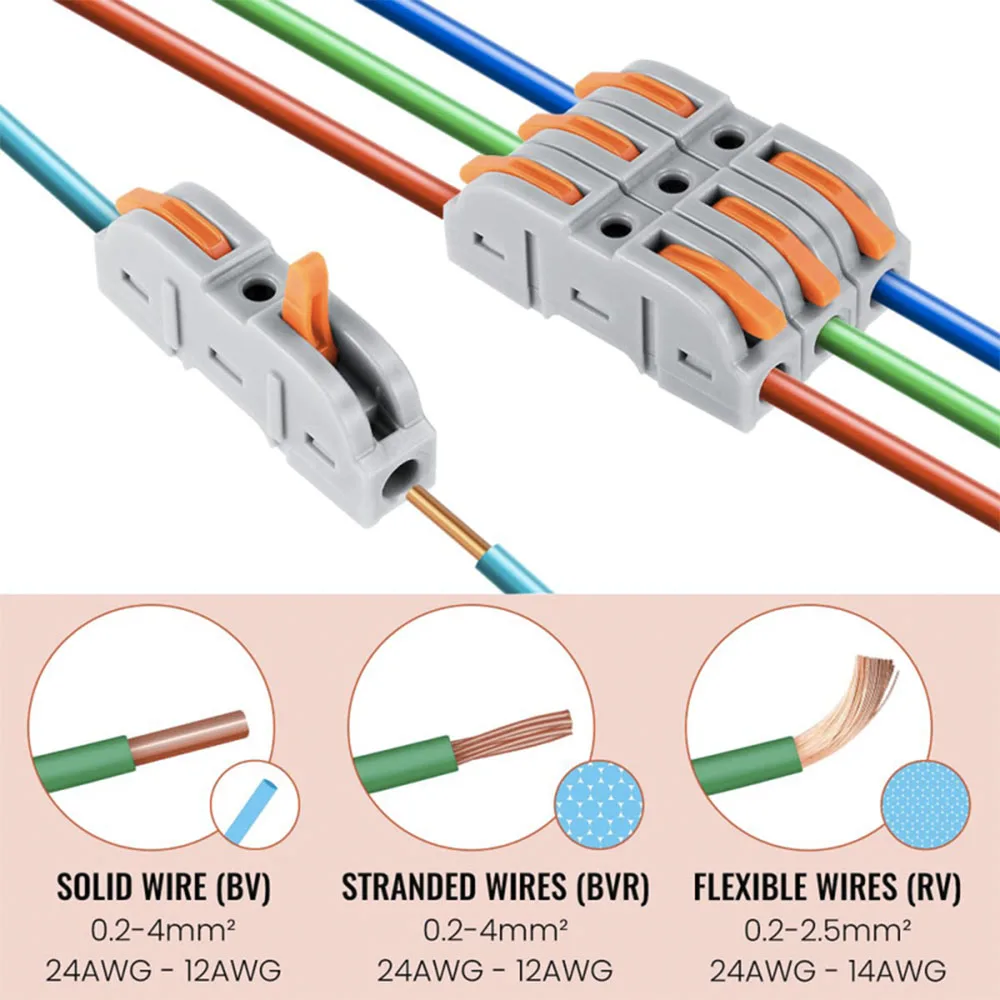 35 قطعة موصل سلك طرفي لتوصيل صيانة الدائرة أو الاتصال وإصلاح، 28-12 AWG أسلاك فاصل مدمج #4