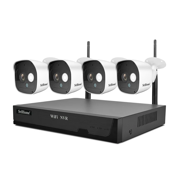 

SriHome Security System NVS002 1080p WiFi NVR Kits Wireless Waterproof Support 8TB Surveillance Systems IP