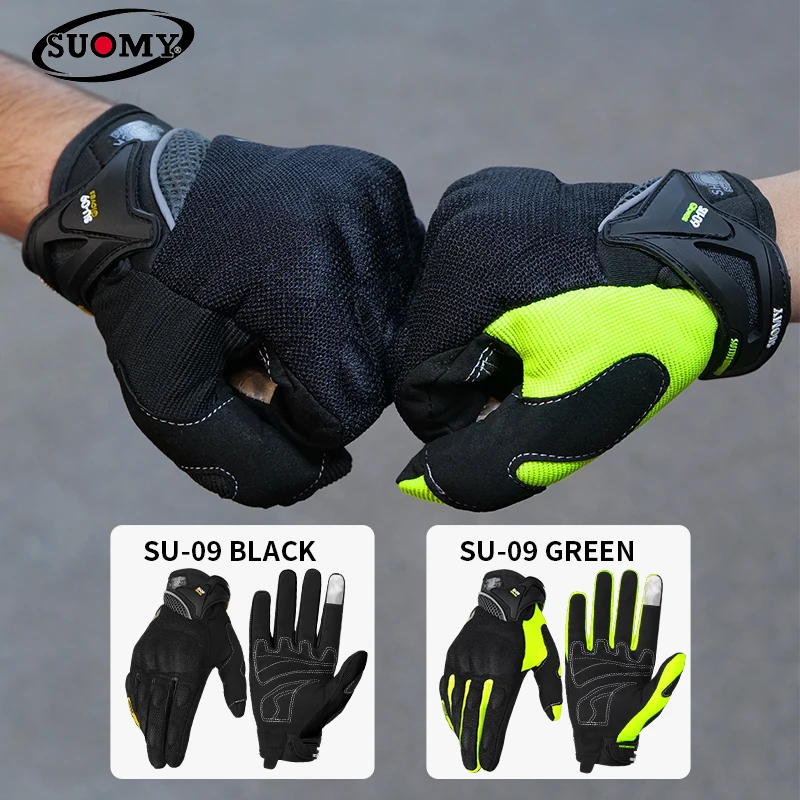 SUOMY Summer Breathable Anti-fall Protective Motorcycle Gloves, Full Finger Comfortable Riding Bike Moto Gloves for Men & Women