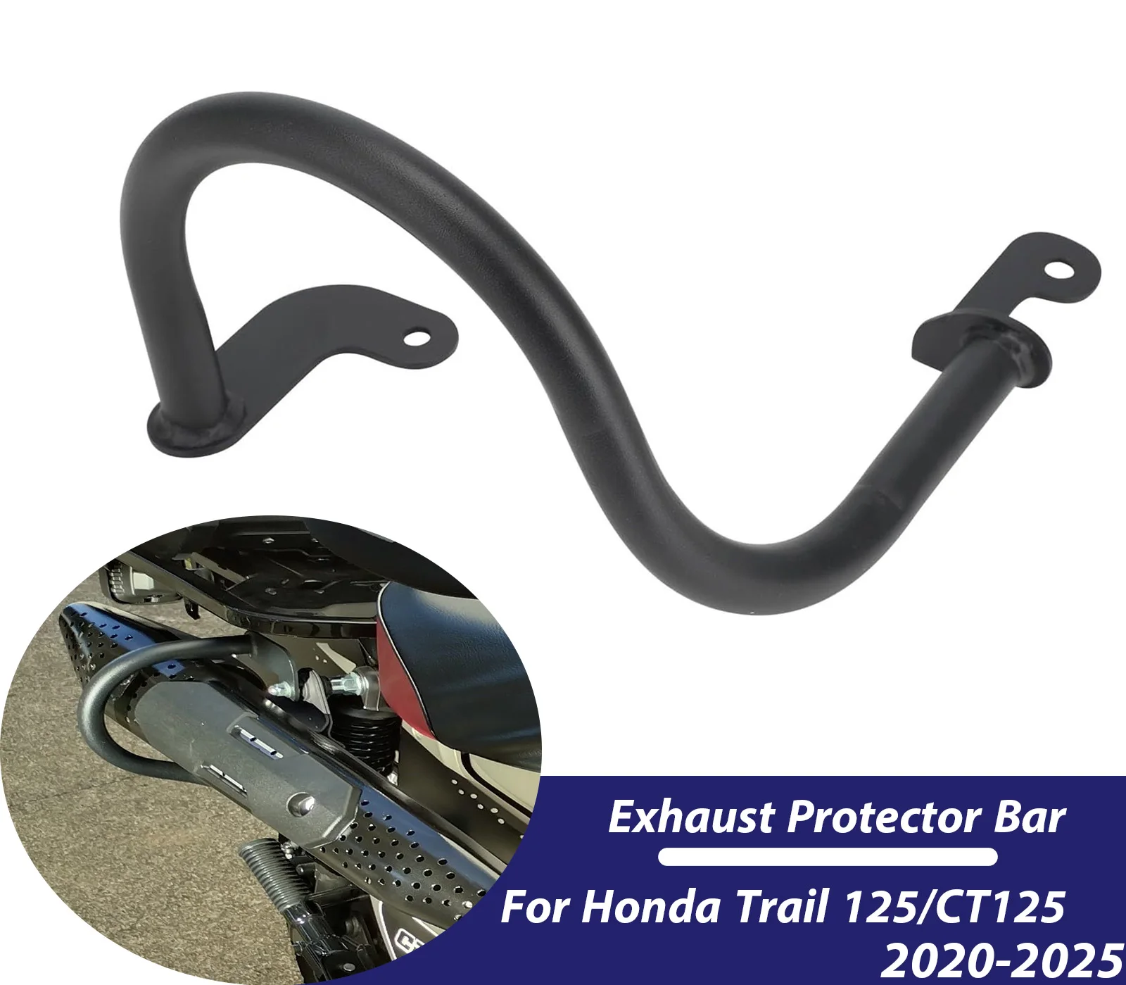  Motorcycle Exhaust Crash Guard Bar﻿ For Honda CT125 Huntercub125 2020-2025 Exhaust Protector Bar Bumper Motor Accessories