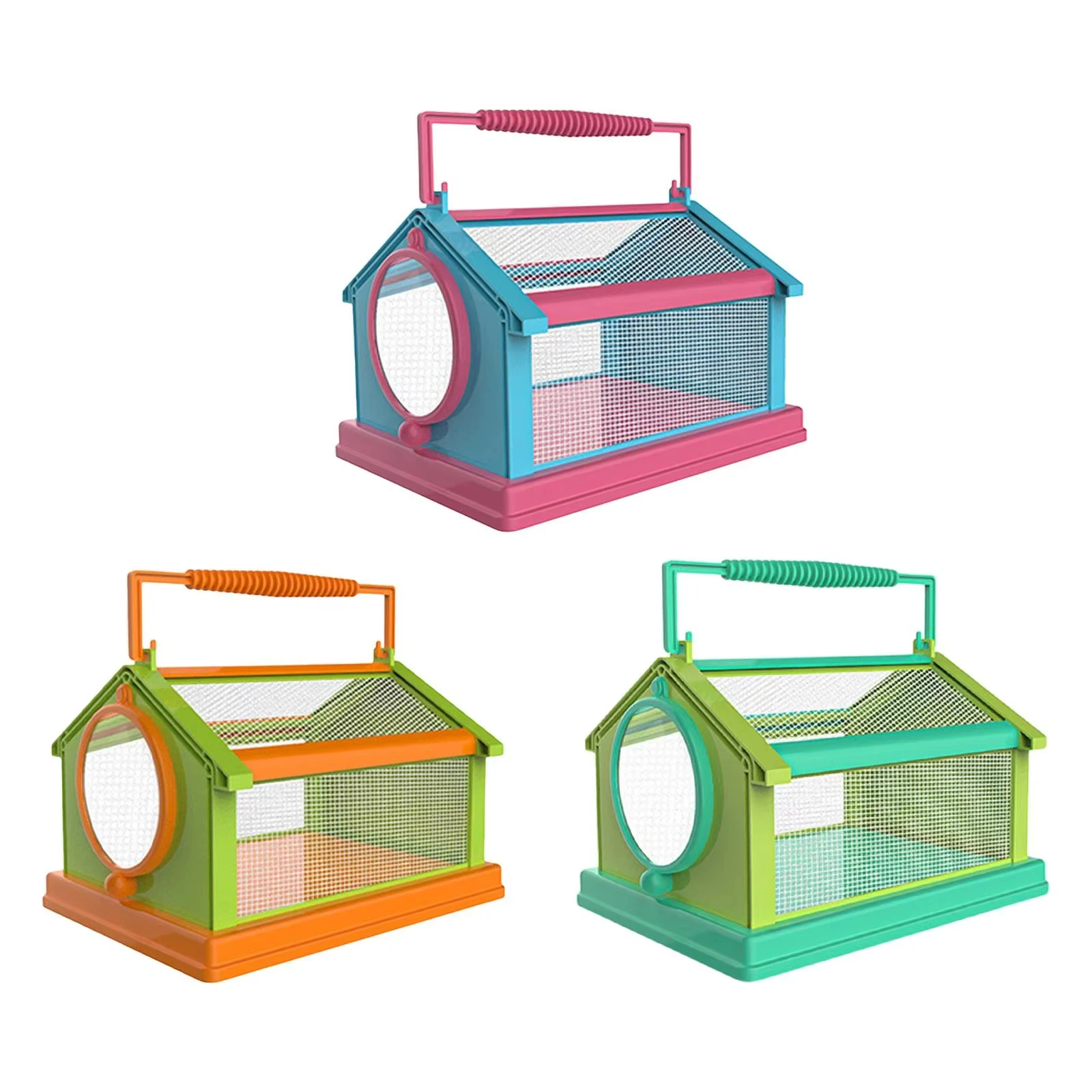 

4 Color Portable Butterfly Insect Habitat Cage with Carrying Handle Collapsible Breathable Mesh Caterpillars Cage for Insect
