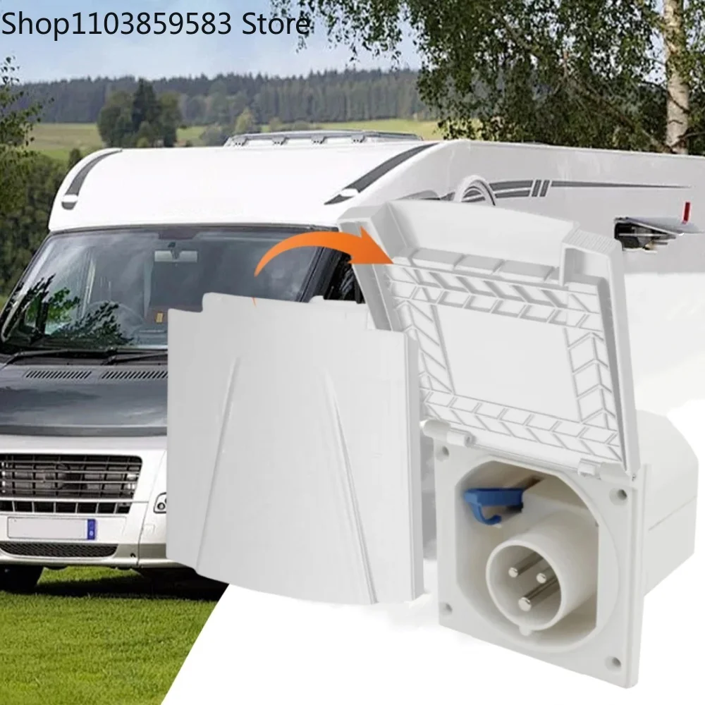 Cubierta de repuesto para autocaravana, toma de corriente externa impermeable para RV, caravana, remolque, toma de corriente, pieza de interfaz de alimentación, 1 ud.