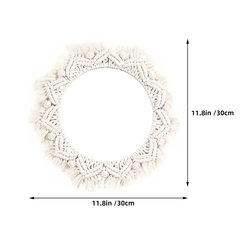 

Wall Hanging Mirror Tapestry Decorative Makeup Mirror Simple Style for Living Room Bedroom Office Unique Artistry