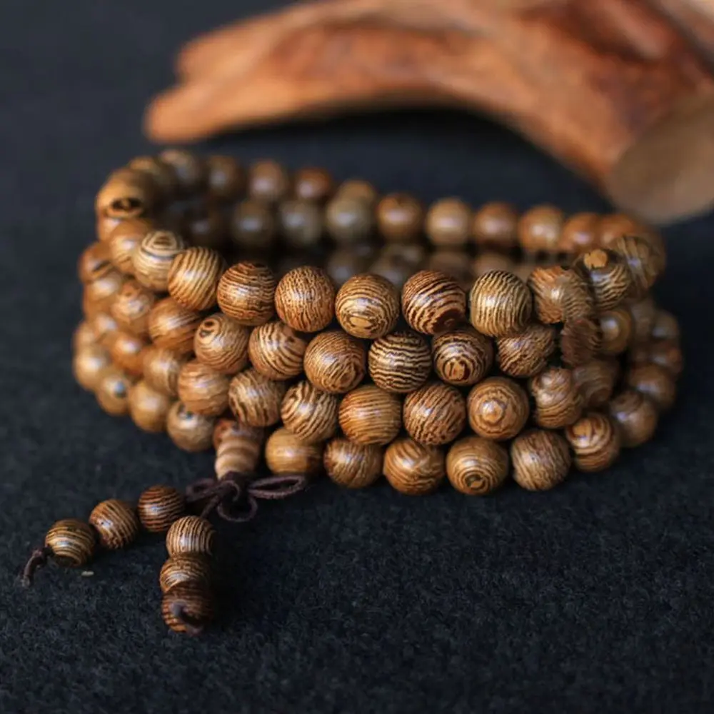 Fashion Hot Sale Beads Tibetan Buddhist Wooden Wenge Buddha Mala Bracelet Prayer Beads Rosary