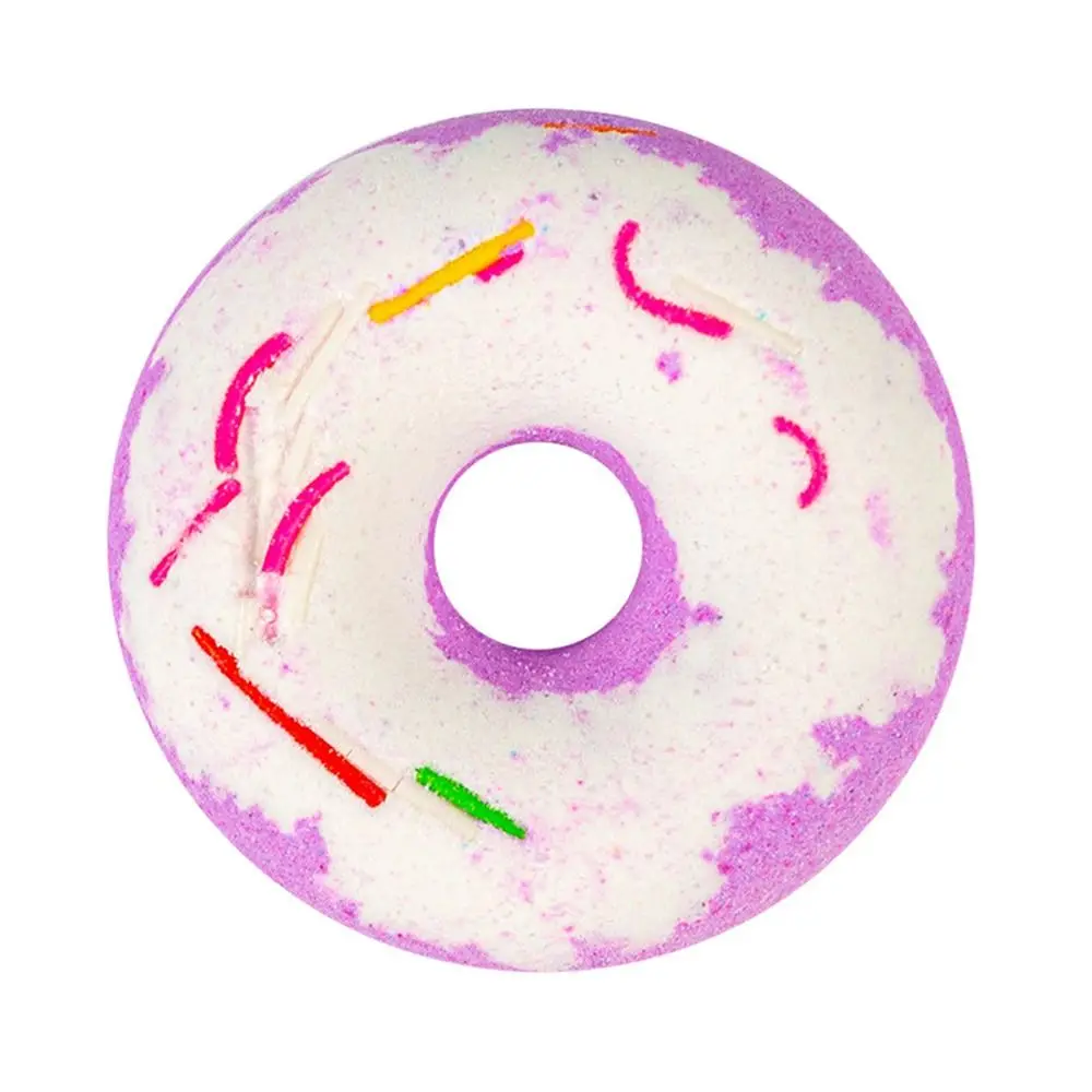 Delightful Scent Donut Bath Moisturized Smooth Adorable Color Bubble Bath Bombs Lemon Smell Skin Friendly Bath Salt Balls Home