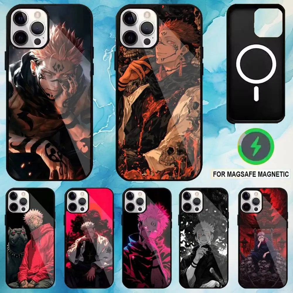 

R-Ryomen Anime S-Sukuna Phone Case For iPhone17,16,15,14,13,12,11 Plus,Pro Max Magnetic For Magsafe Wireless Charging