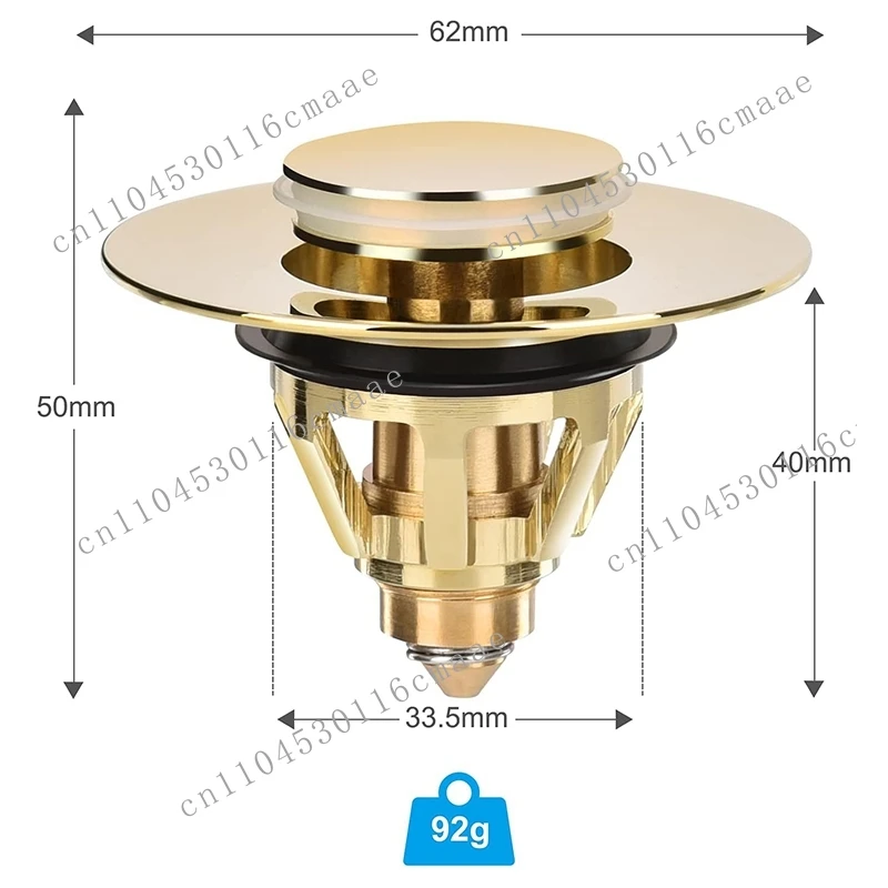 New Drainage Pipe Accessories: Washbasin, Universal Pop-up Valve Plug, Sink, Brass Anti Clogging Filter