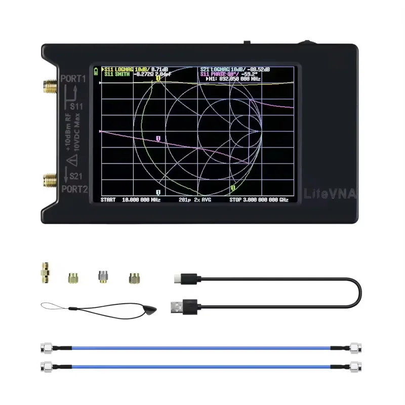 LiteVNA 64 Original Hugen 50kHz ~ 6.3GHz 4 inch Display Vector Network Analyzer HF VHF UHF Antenna